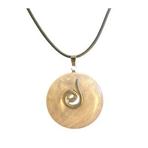 Leo Zodiac Sign Gunmetal W/Natural Rose Quartz Pendant W Cord Astrology NEW